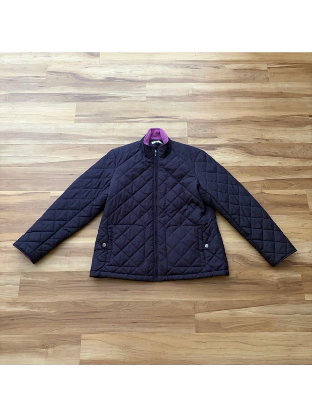 Coldwater Creek Womens XL 16 Quilted Puffer Jacket Purple Zip Minalmalist - Picture 2 of 11